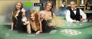 three girls and one men at live casino
